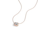 1CT Lab Grown Diamond Bezel Set Pendant Neckalce In 14K Solid Gold/Platinum - Necklaces
