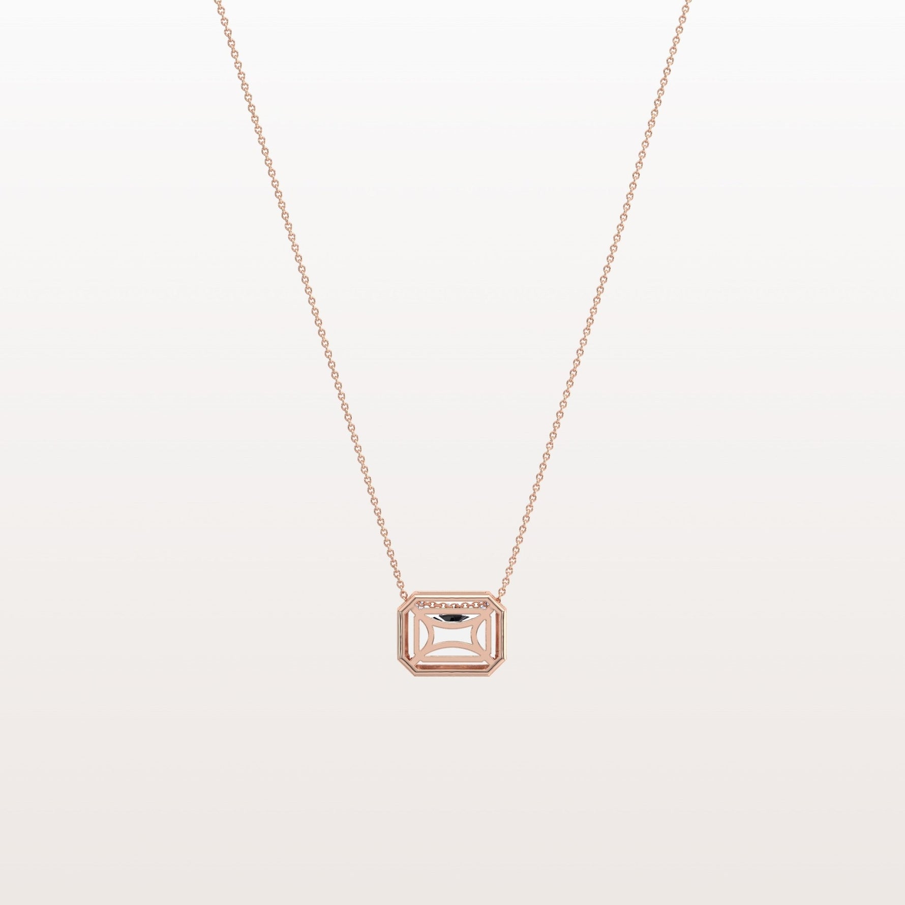 1CT Lab Grown Diamond Bezel Set Pendant Neckalce In 14K Solid Gold/Platinum - Necklaces