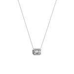 1CT Lab Grown Diamond Bezel Set Pendant Neckalce In 14K Solid Gold/Platinum - Necklaces