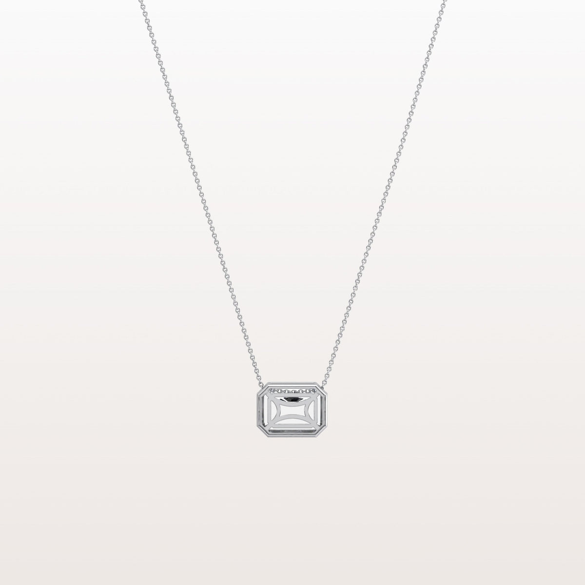 1CT Lab Grown Diamond Bezel Set Pendant Neckalce In 14K Solid Gold/Platinum - Necklaces