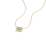 1CT Lab Grown Diamond Bezel Set Pendant Neckalce In 14K Solid Gold/Platinum - Necklaces