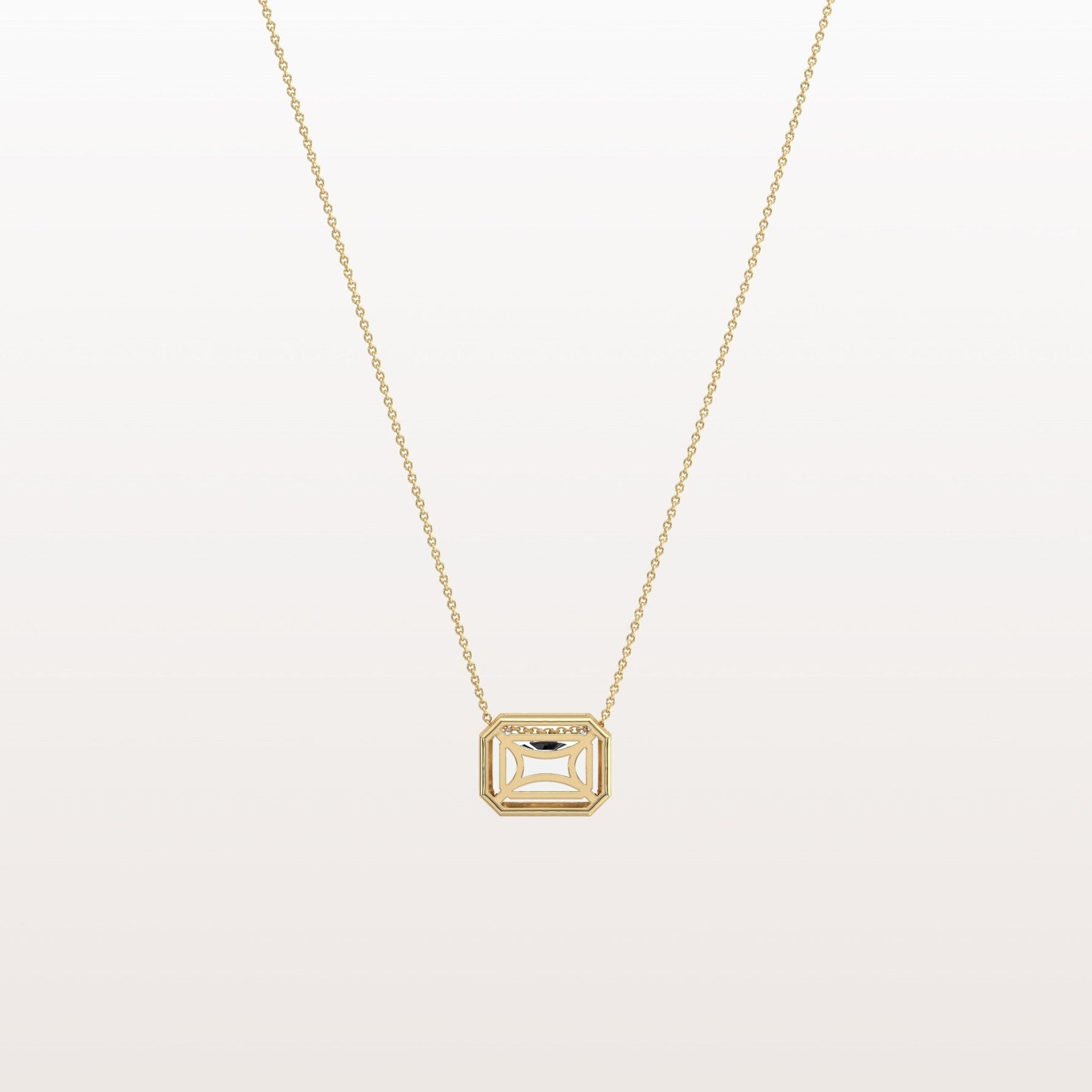 1CT Lab Grown Diamond Bezel Set Pendant Neckalce In 14K Solid Gold/Platinum - Necklaces