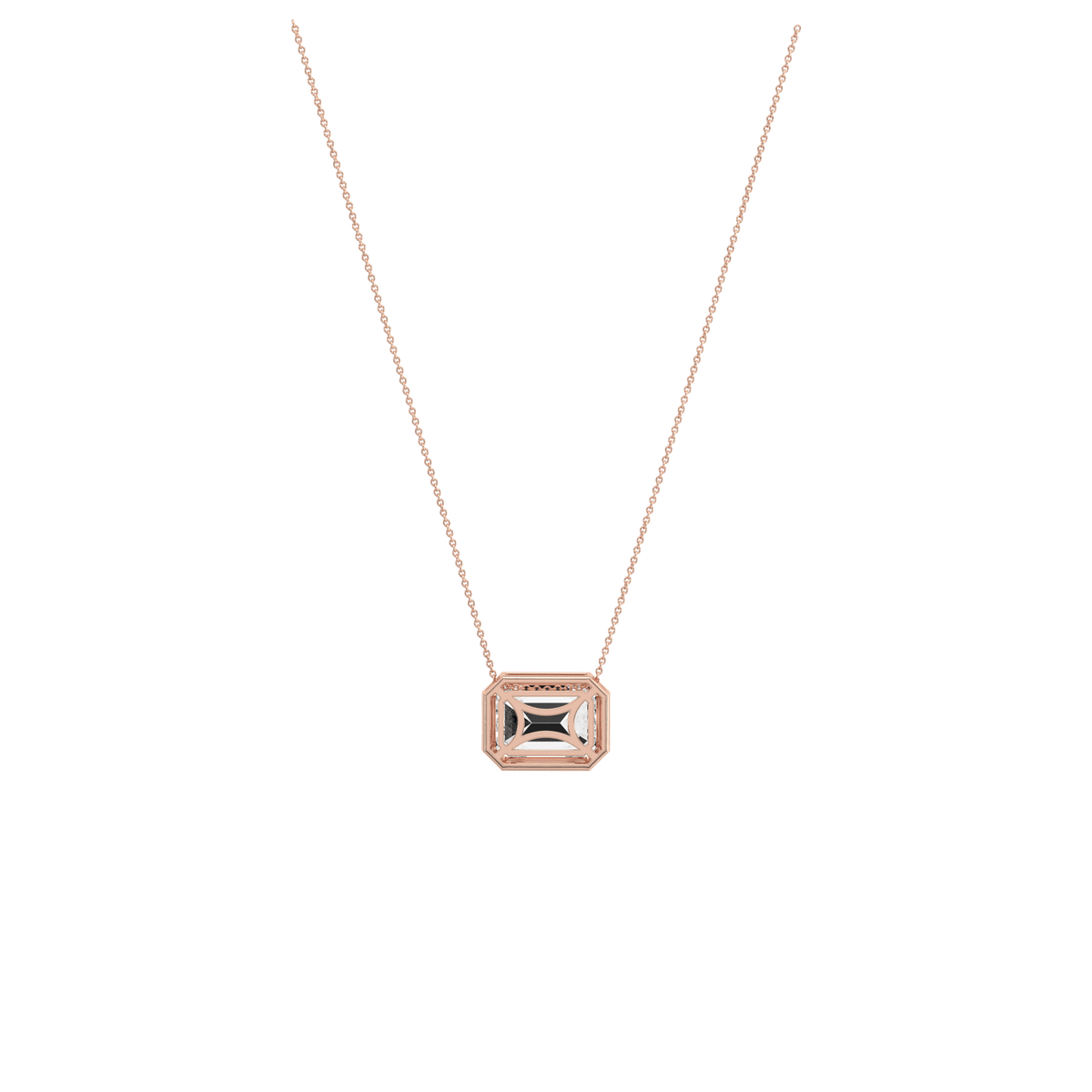 2CT Lab Grown Diamond Bezel Set Pendant Neckalce In 14K Solid Gold/Platinum - Necklaces