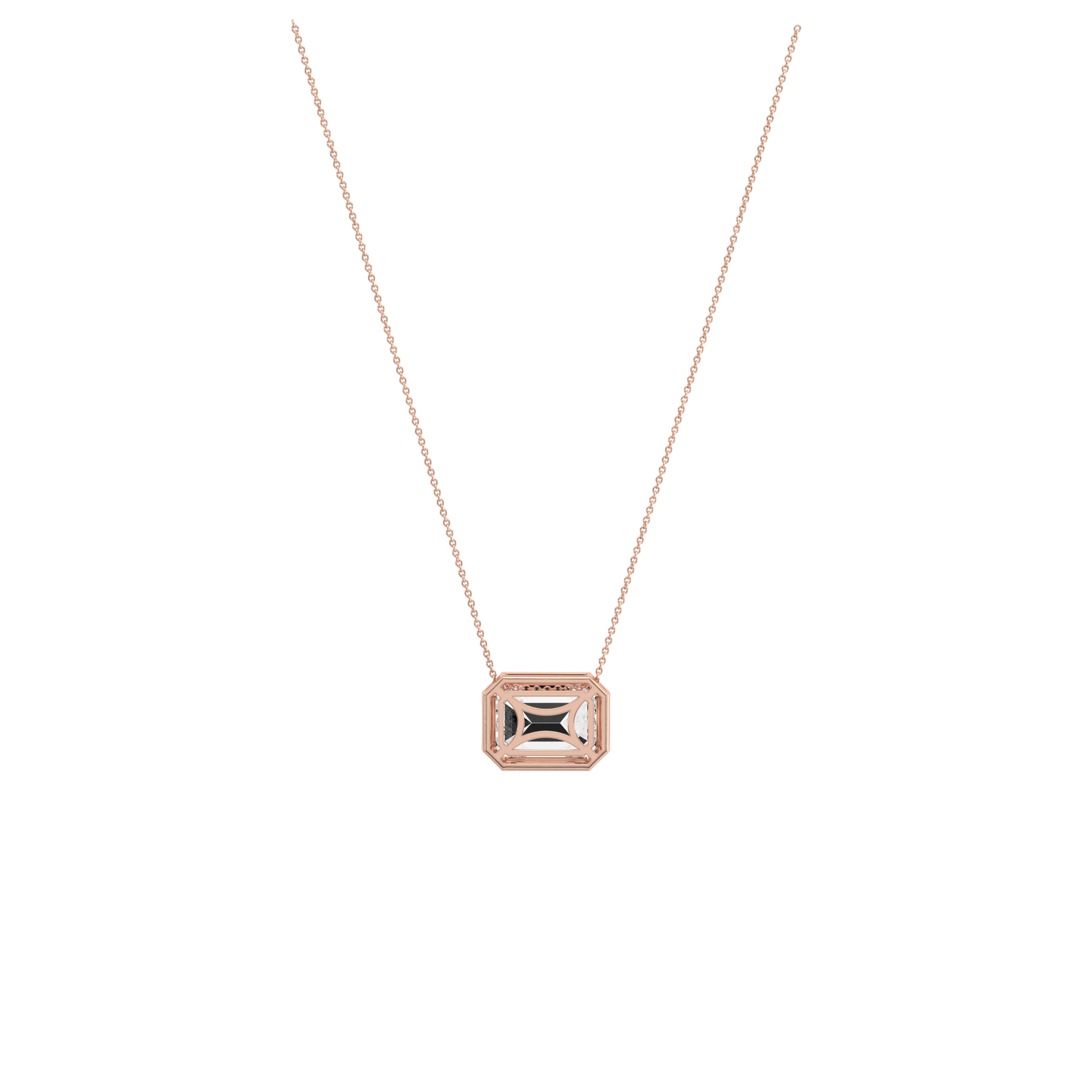 2CT Lab Grown Diamond Bezel Set Pendant Neckalce In 14K Solid Gold/Platinum - Necklaces