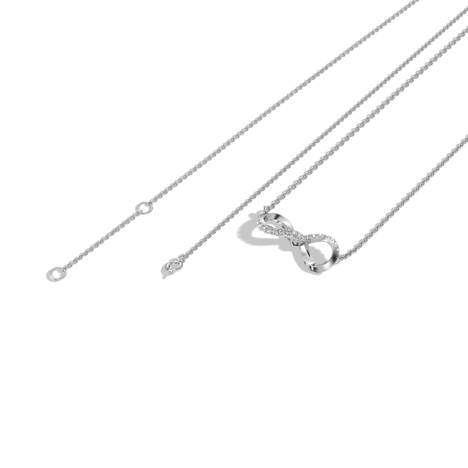 Lab Diamond Infinity Necklace In 14K Solid Gold/Platinum - 