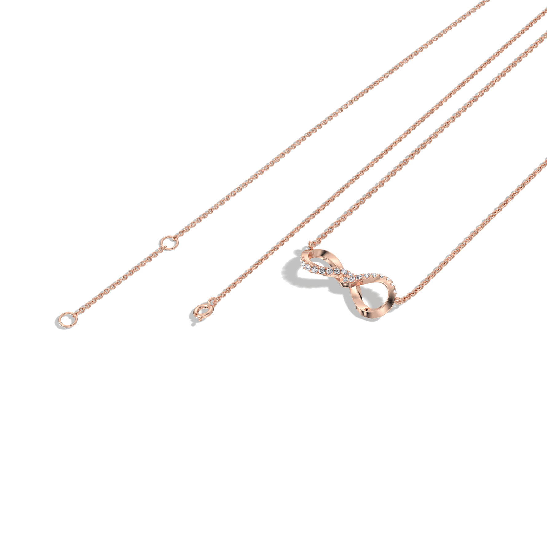 Lab Diamond Infinity Necklace In 14K Solid Gold/Platinum - 