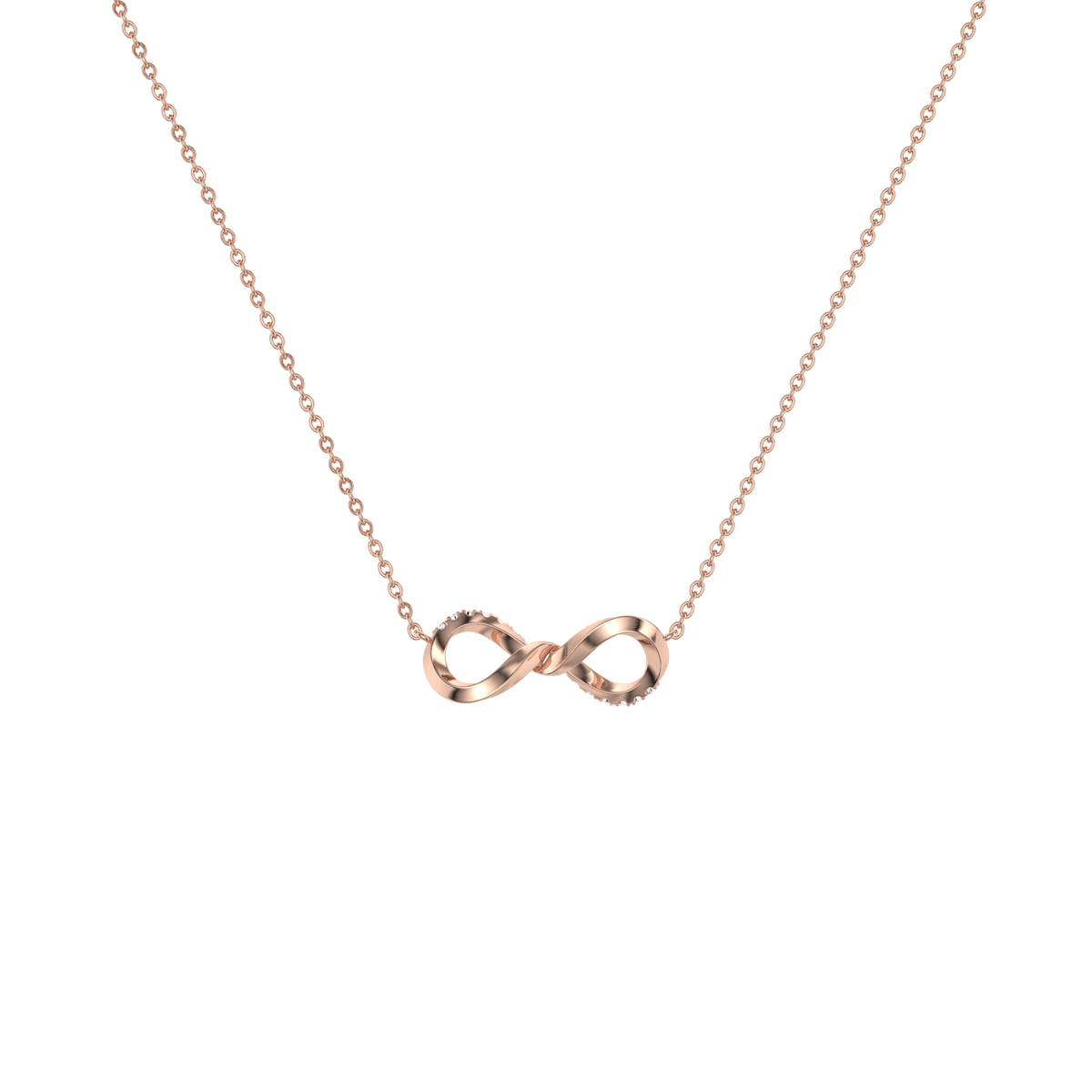 Lab Diamond Infinity Necklace In 14K Solid Gold/Platinum - 