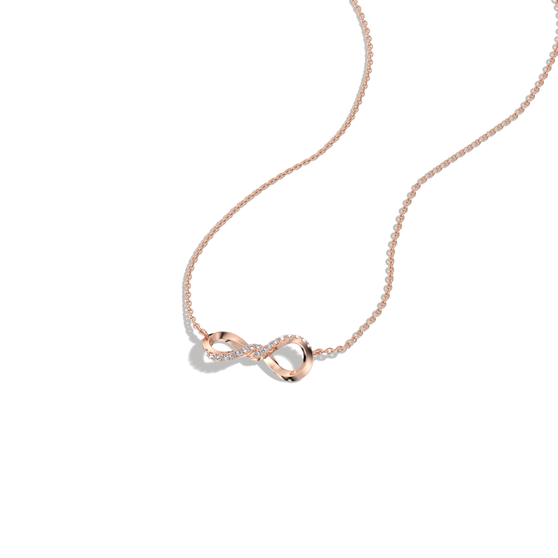 Lab Diamond Infinity Necklace In 14K Solid Gold/Platinum - 