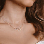 Lab Diamond Infinity Necklace In 14K Solid Gold/Platinum - 