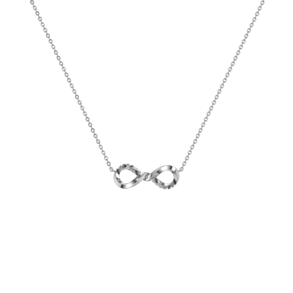 Lab Diamond Infinity Necklace In 14K Solid Gold/Platinum - 