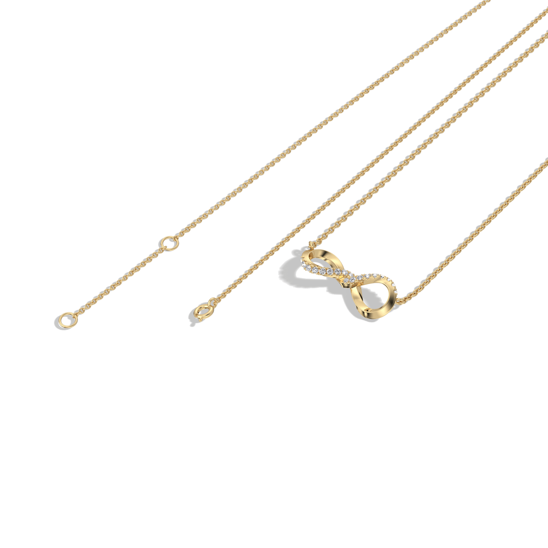 Lab Diamond Infinity Necklace In 14K Solid Gold/Platinum - 