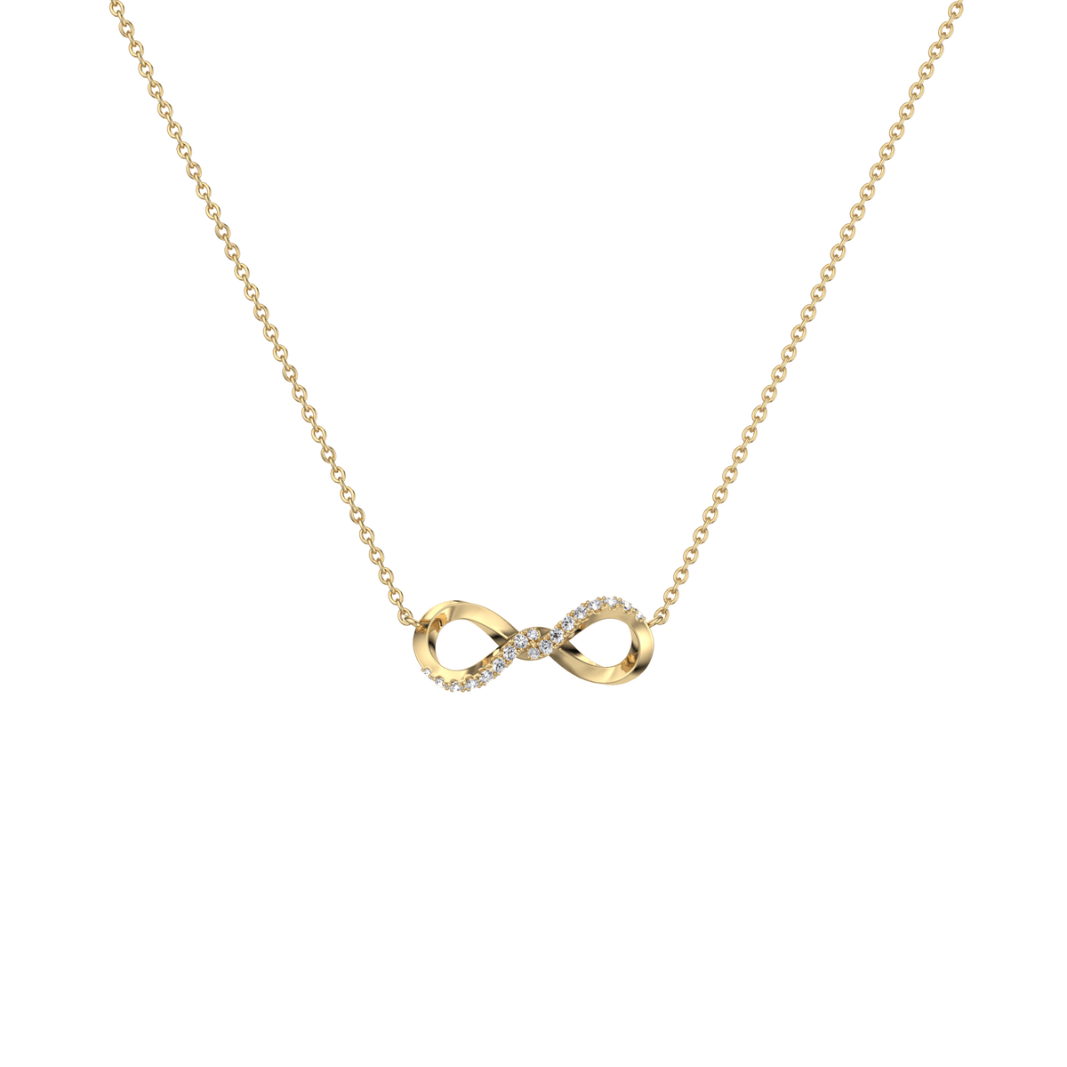 Lab Diamond Infinity Necklace In 14K Solid Gold/Platinum - 