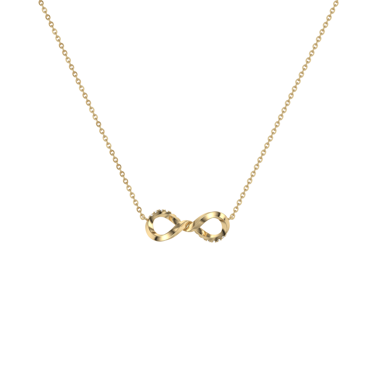 Lab Diamond Infinity Necklace In 14K Solid Gold/Platinum - 