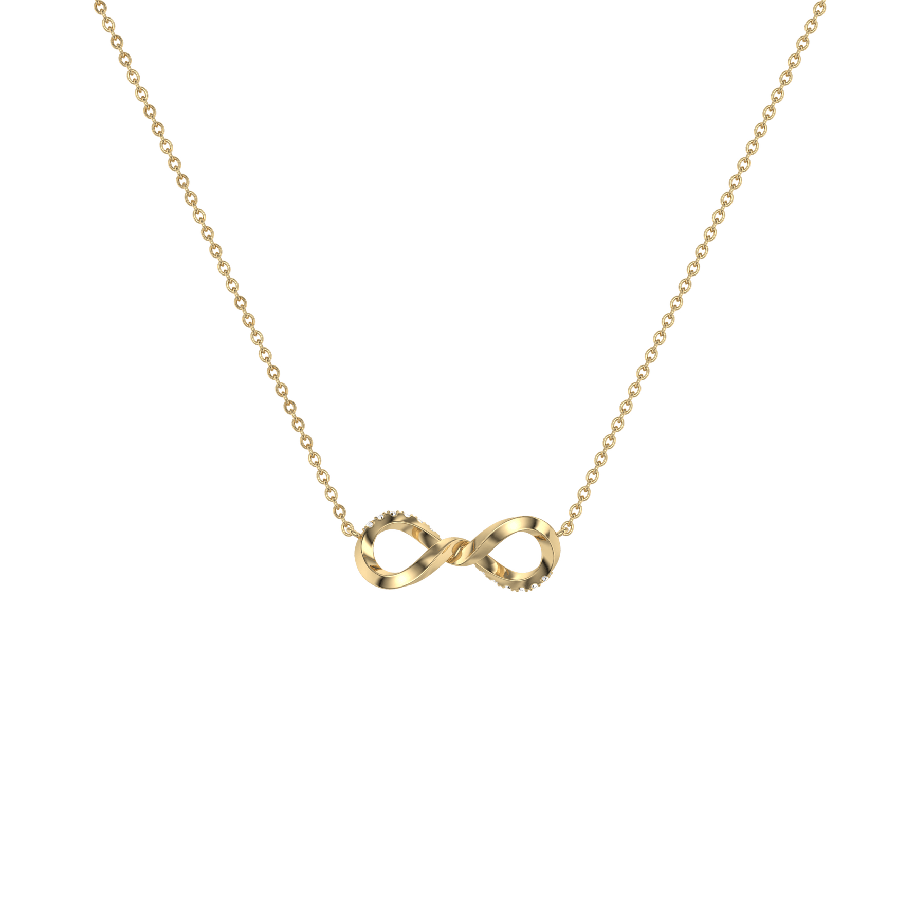 Lab Diamond Infinity Necklace In 14K Solid Gold/Platinum - 