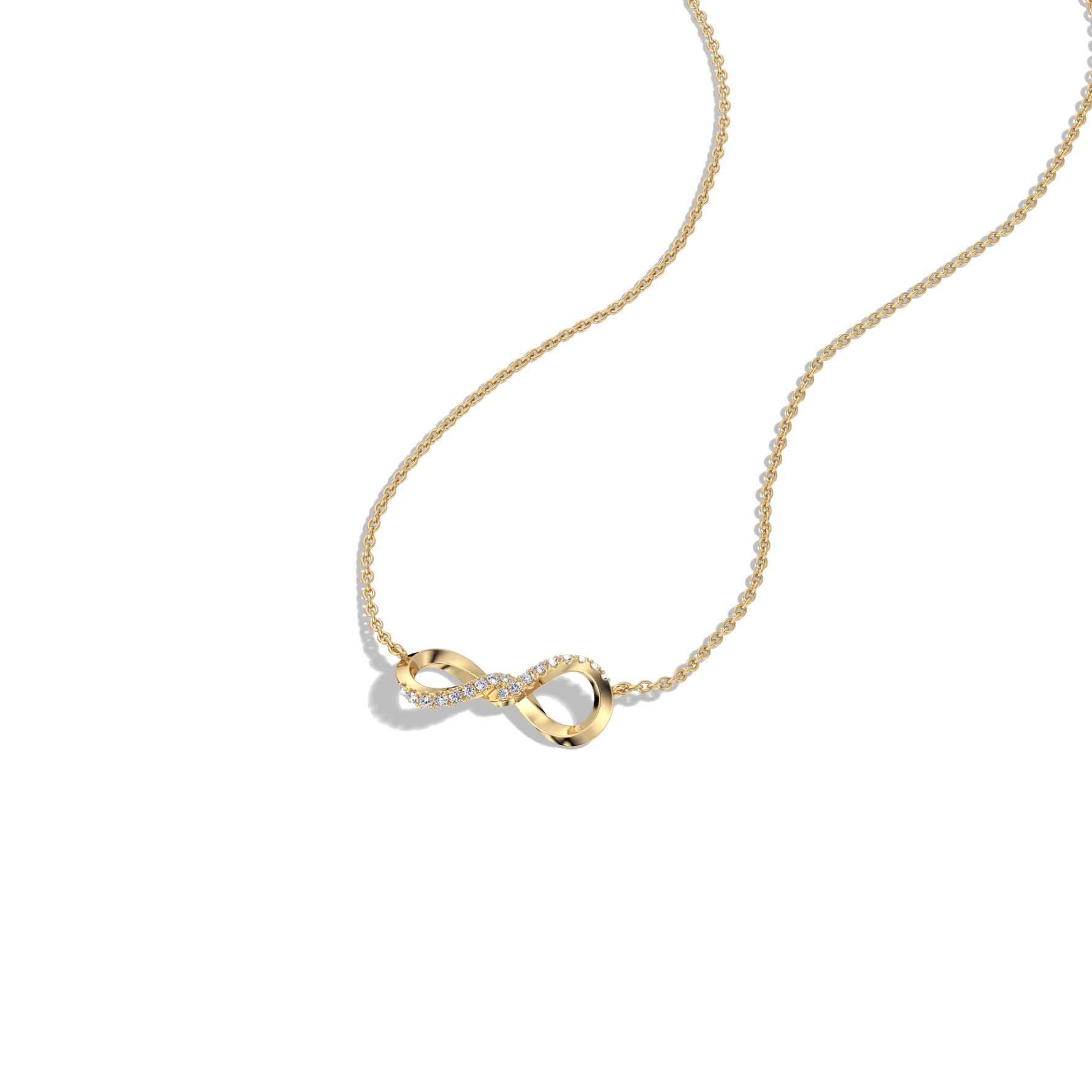Lab Diamond Infinity Necklace In 14K Solid Gold/Platinum - 