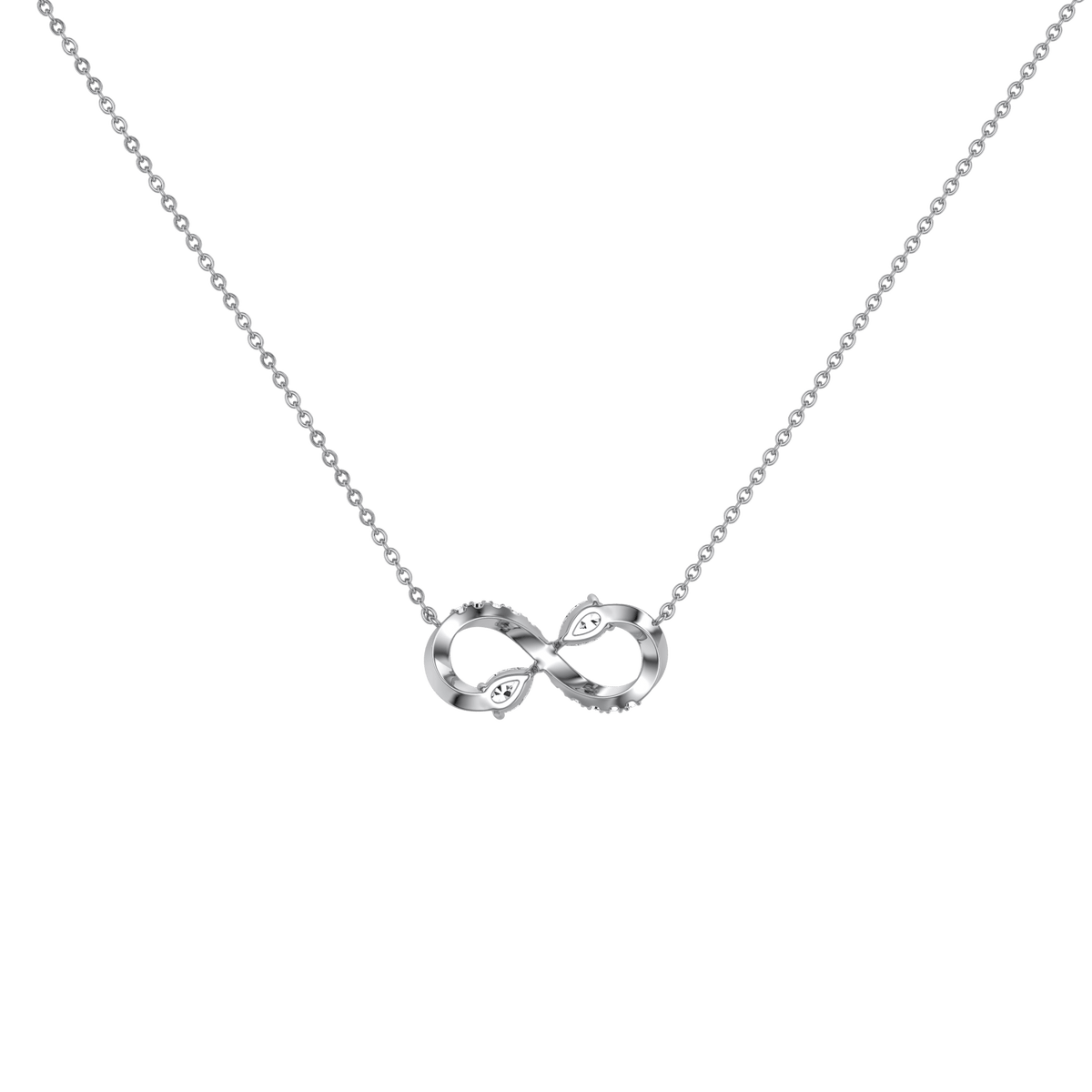 0.29CTW Lab Diamond Infinity Necklace In 14K Solid Gold/Platinum - 