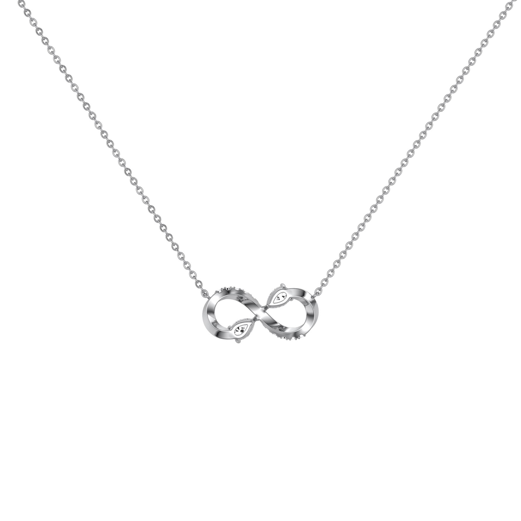 0.29CTW Lab Diamond Infinity Necklace In 14K Solid Gold/Platinum - 