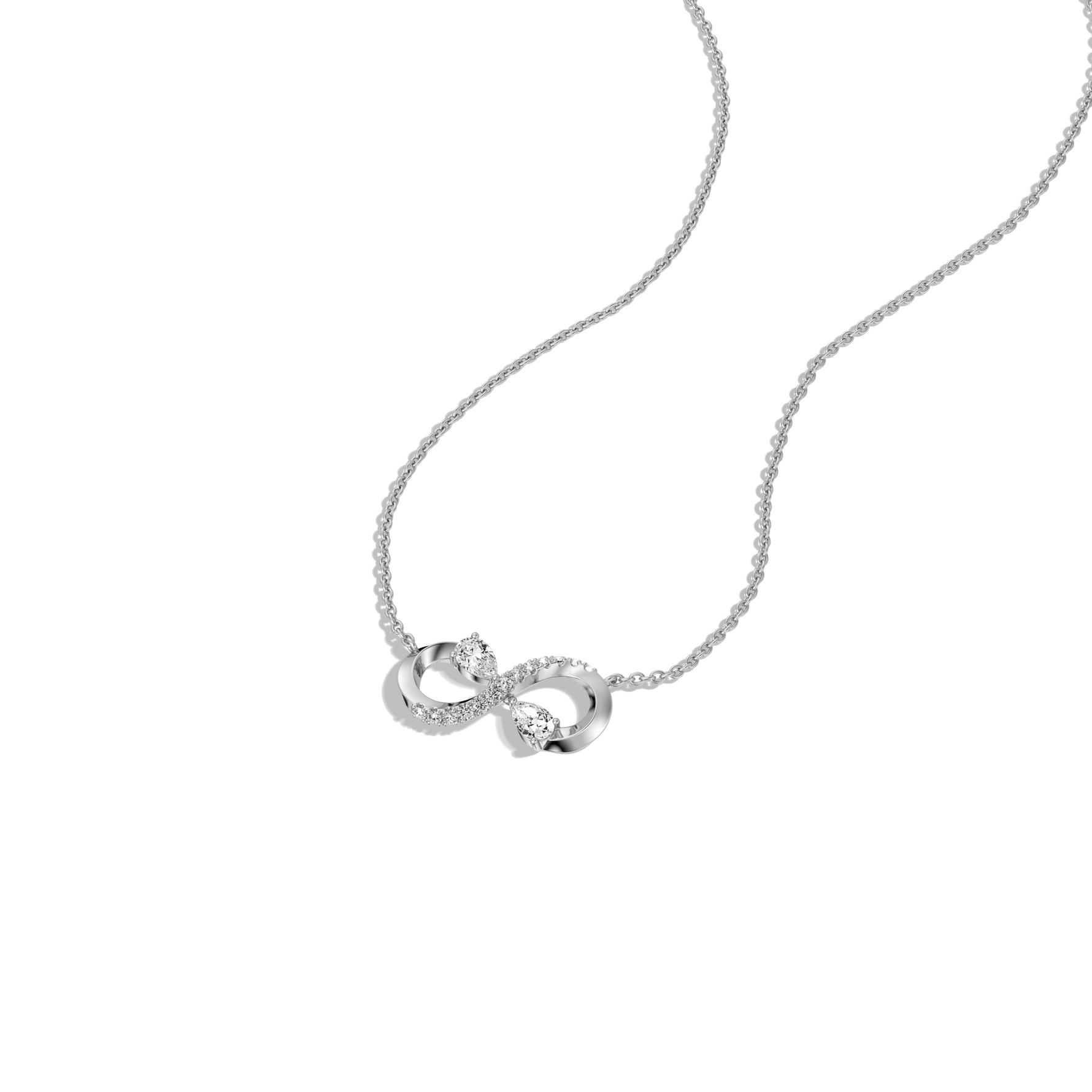 0.29CTW Lab Diamond Infinity Necklace In 14K Solid Gold/Platinum - 