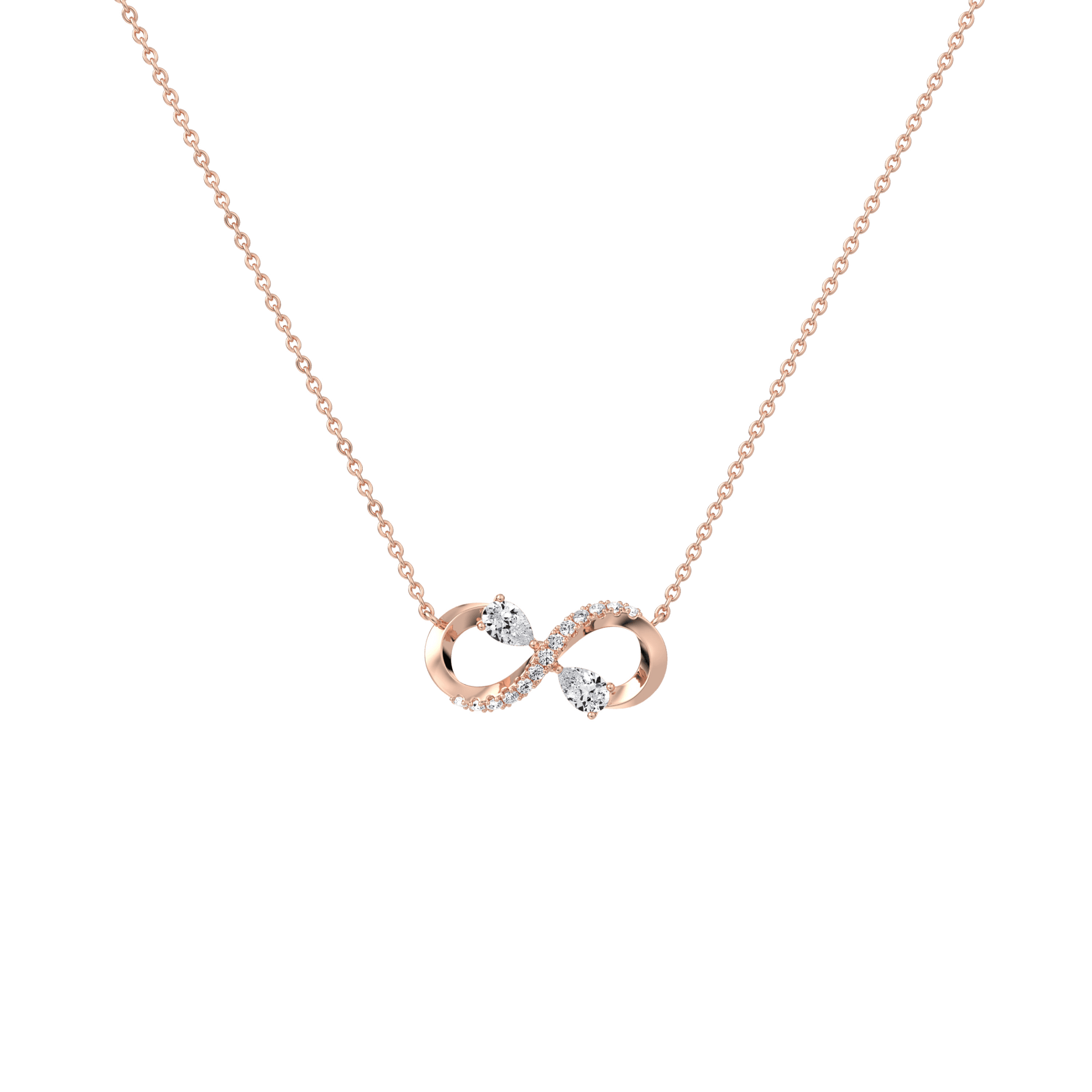 0.29CTW Lab Diamond Infinity Necklace In 14K Solid Gold/Platinum - 