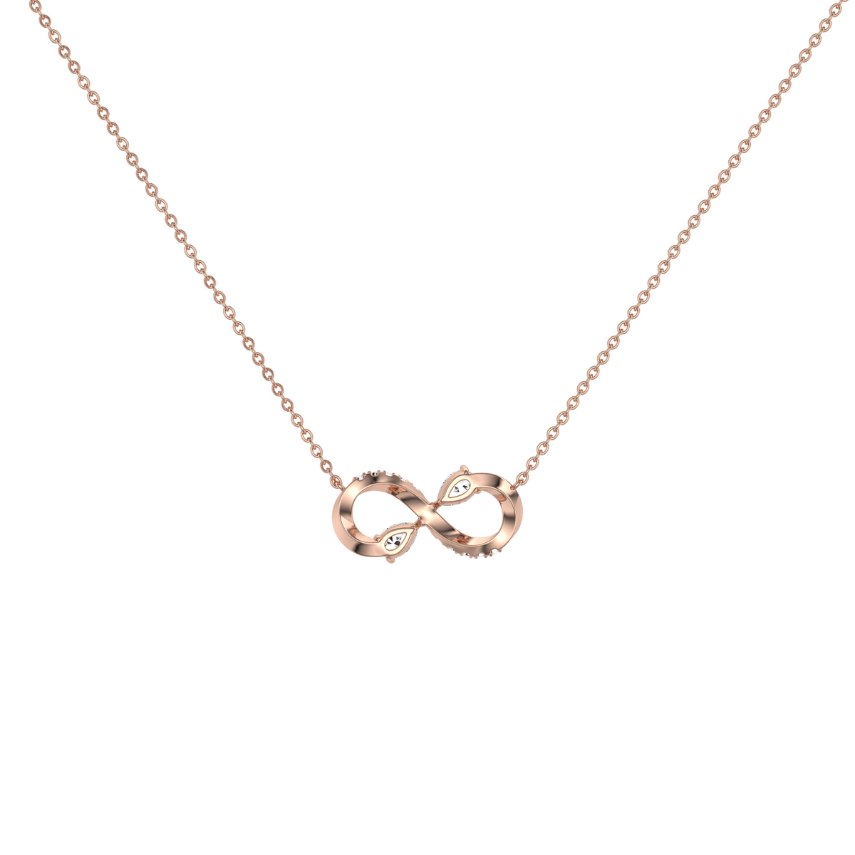 0.29CTW Lab Diamond Infinity Necklace In 14K Solid Gold/Platinum - 