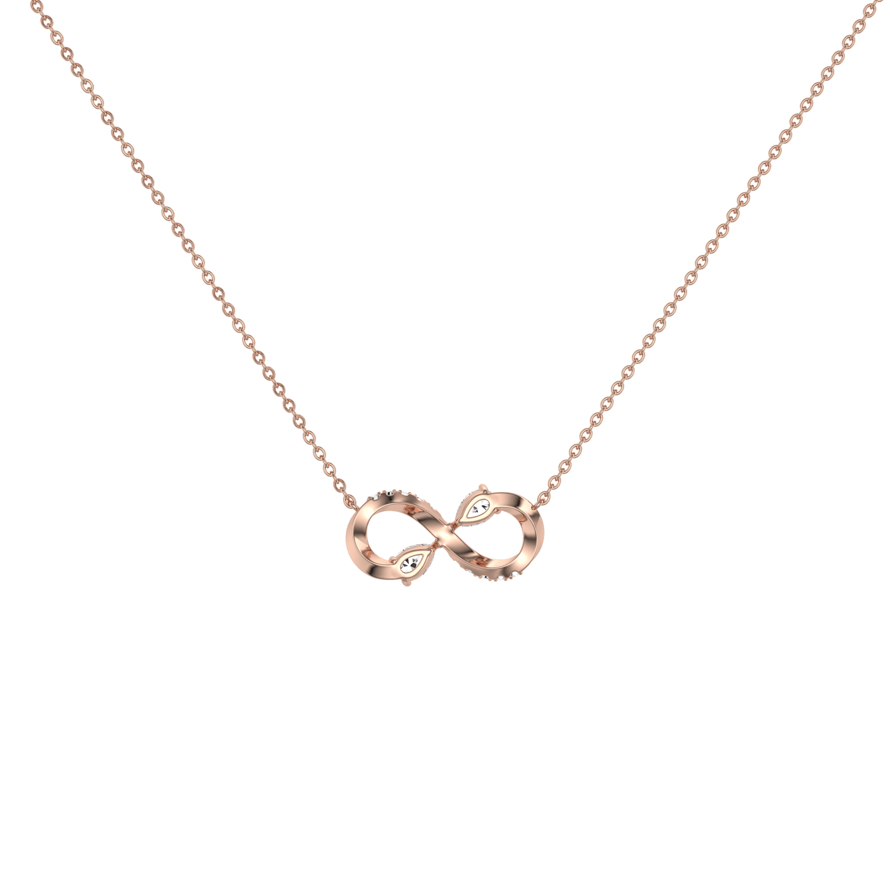 0.29CTW Lab Diamond Infinity Necklace In 14K Solid Gold/Platinum - 