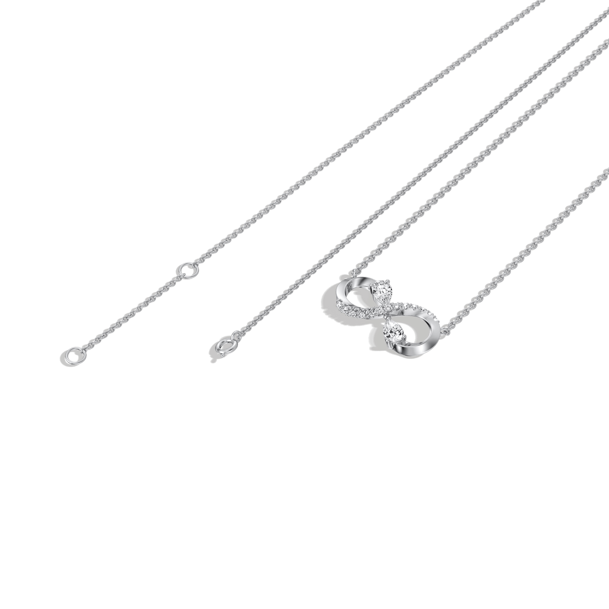 0.29CTW Lab Diamond Infinity Necklace In 14K Solid Gold/Platinum - 