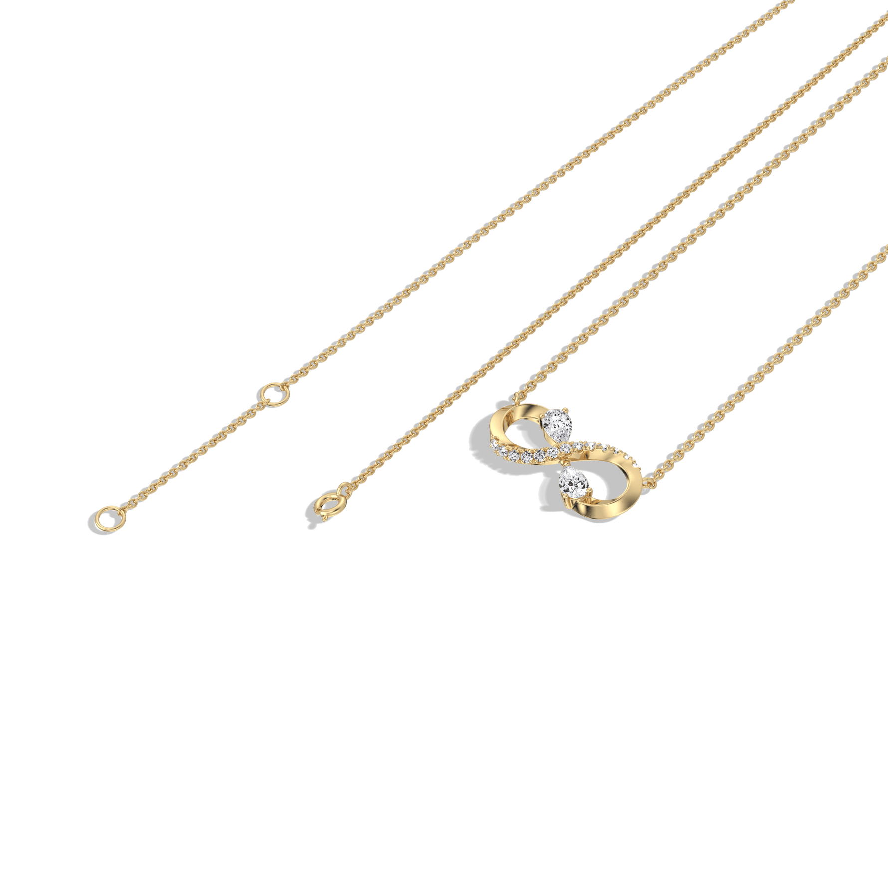 0.29CTW Lab Diamond Infinity Necklace In 14K Solid Gold/Platinum - 