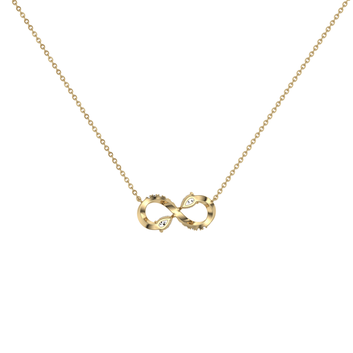 0.29CTW Lab Diamond Infinity Necklace In 14K Solid Gold/Platinum - 