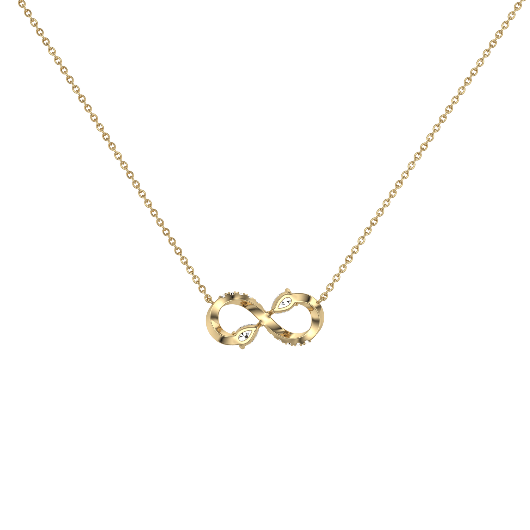 0.29CTW Lab Diamond Infinity Necklace In 14K Solid Gold/Platinum - 