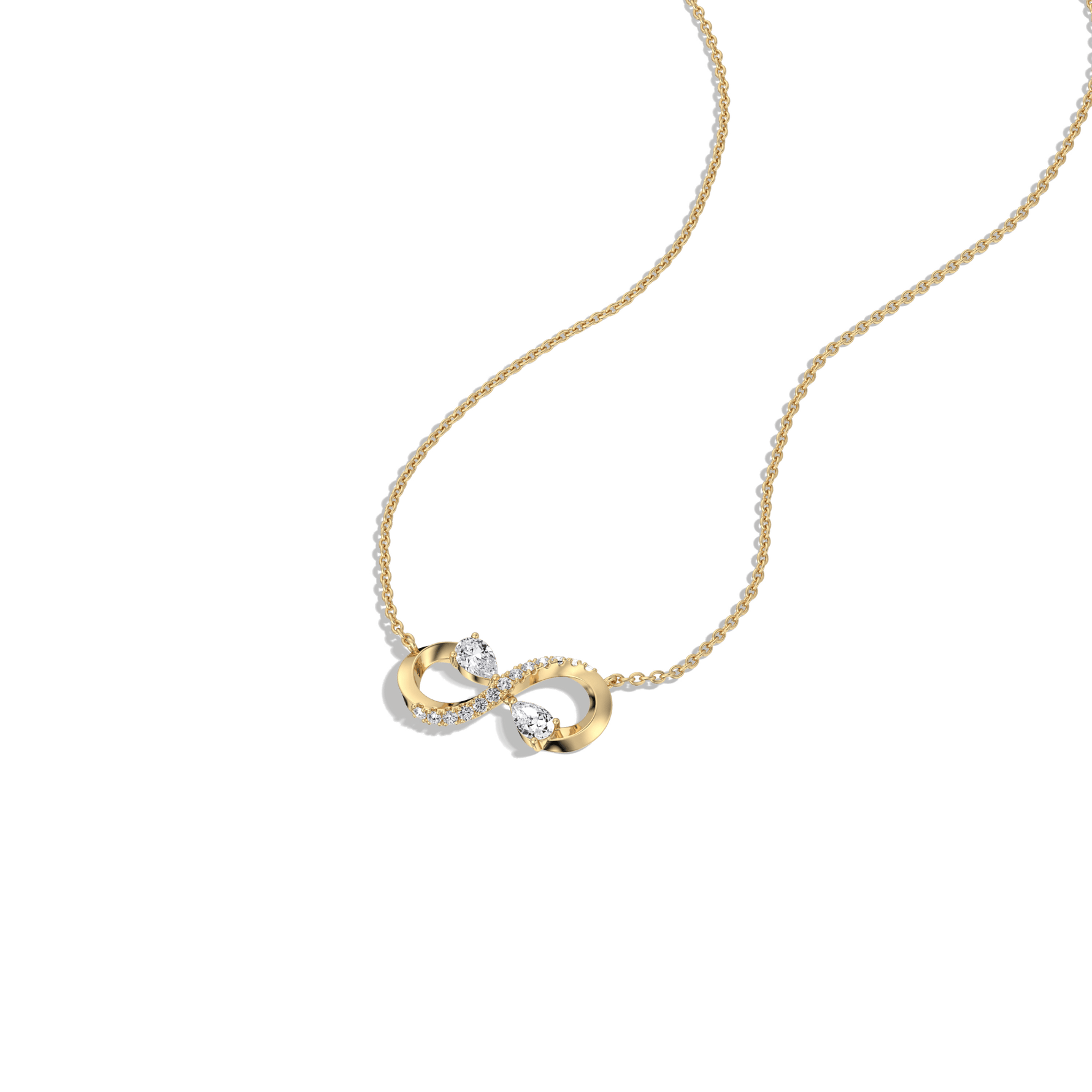 0.29CTW Lab Diamond Infinity Necklace In 14K Solid Gold/Platinum - 
