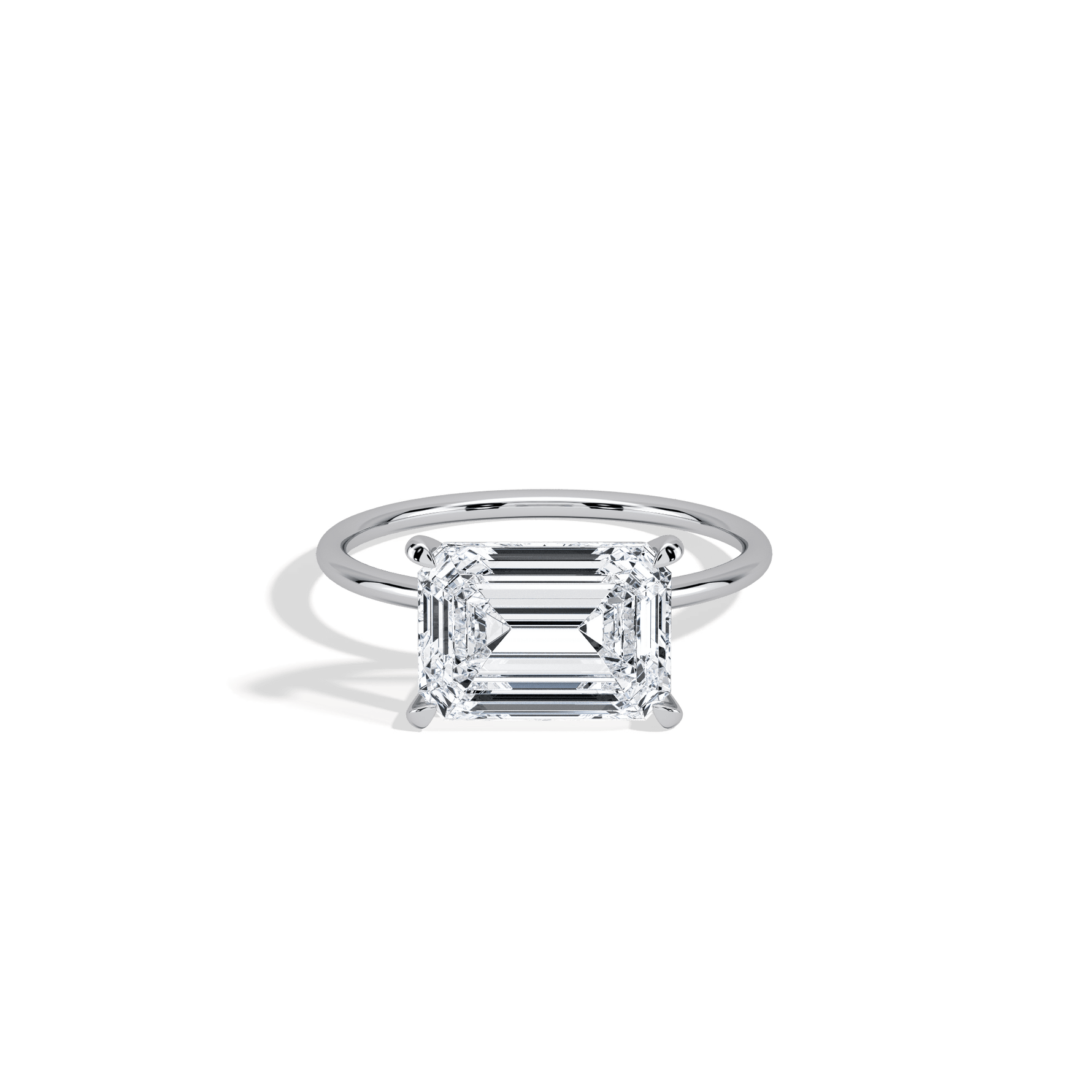 Minimalist Radiant Cut 3CT Lab Diamond Engagement Ring - Rings