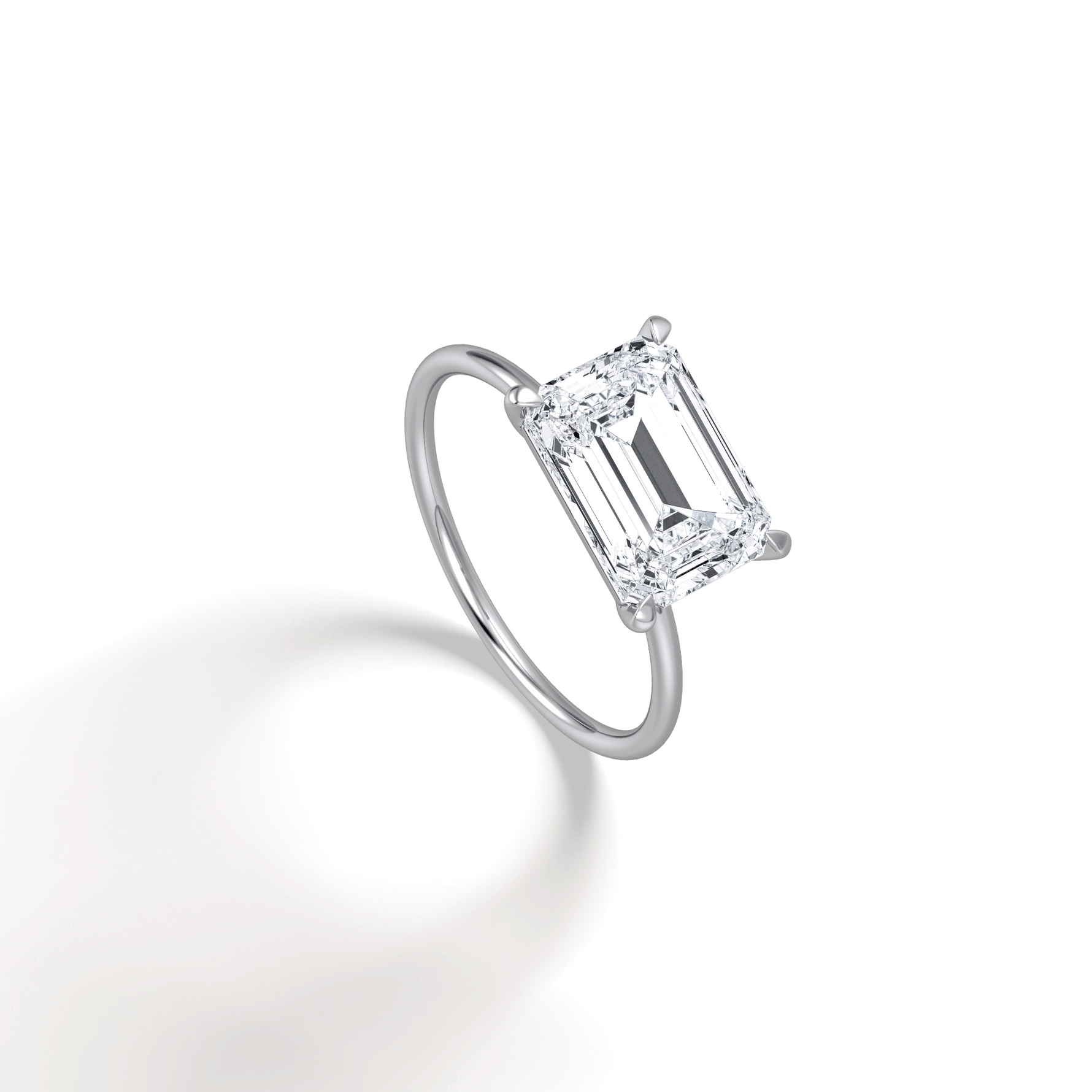 Minimalist Radiant Cut 3CT Lab Diamond Engagement Ring - Rings