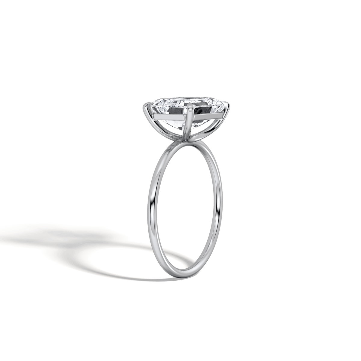 Minimalist Radiant Cut 3CT Lab Diamond Engagement Ring - Rings