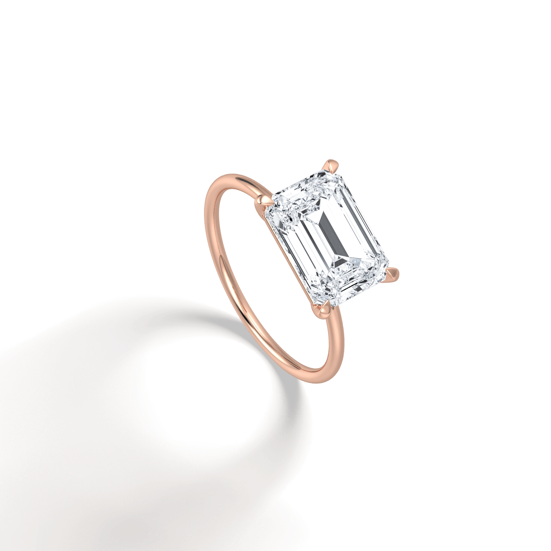 Minimalist Radiant Cut 3CT Lab Diamond Engagement Ring - Rings