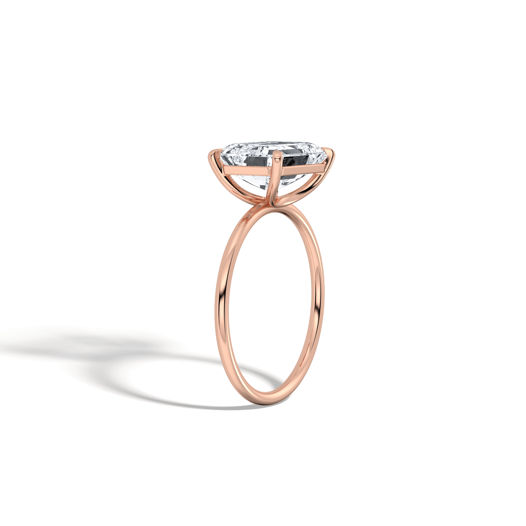 Minimalist Radiant Cut 3CT Lab Diamond Engagement Ring - Rings
