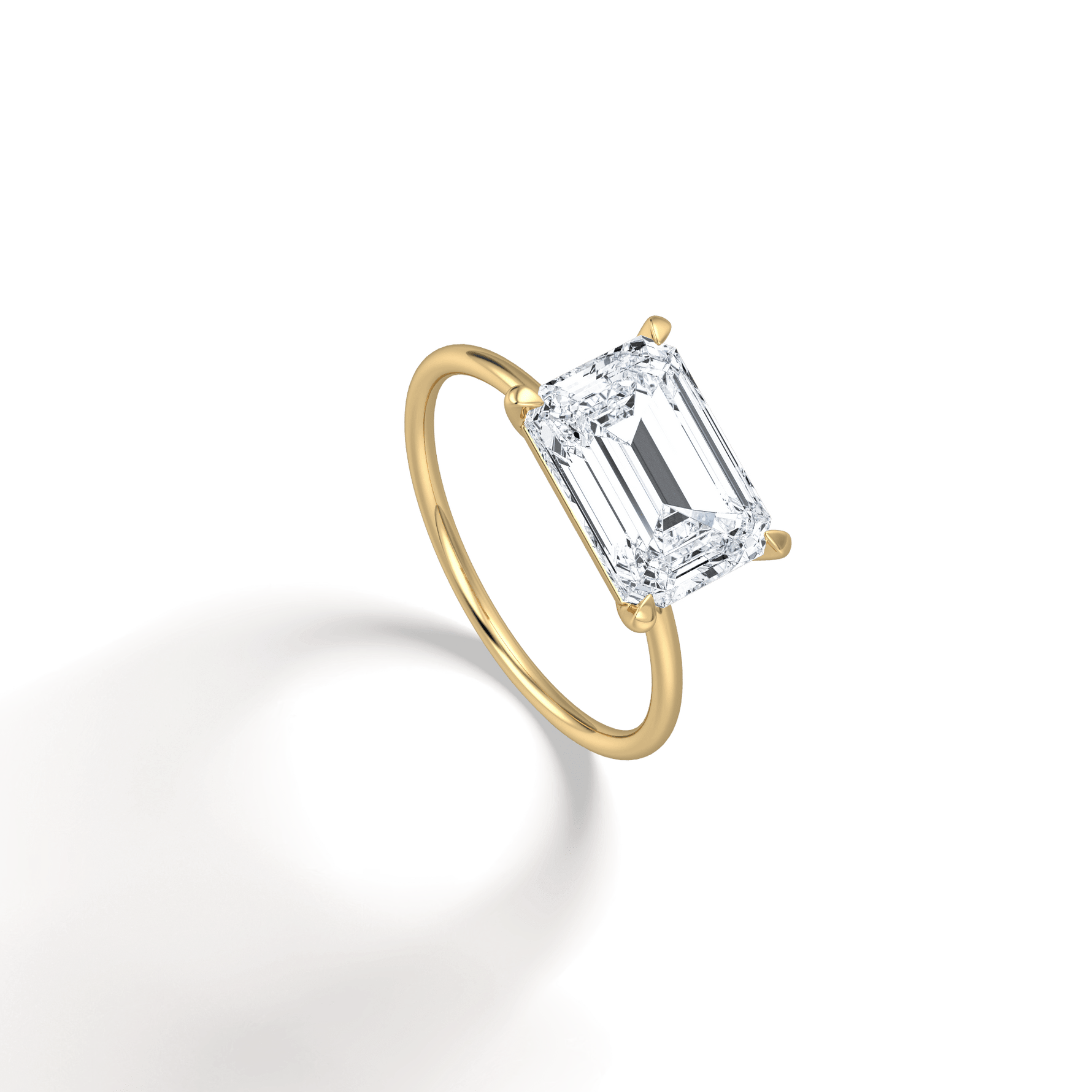 Minimalist Radiant Cut 3CT Lab Diamond Engagement Ring - Rings