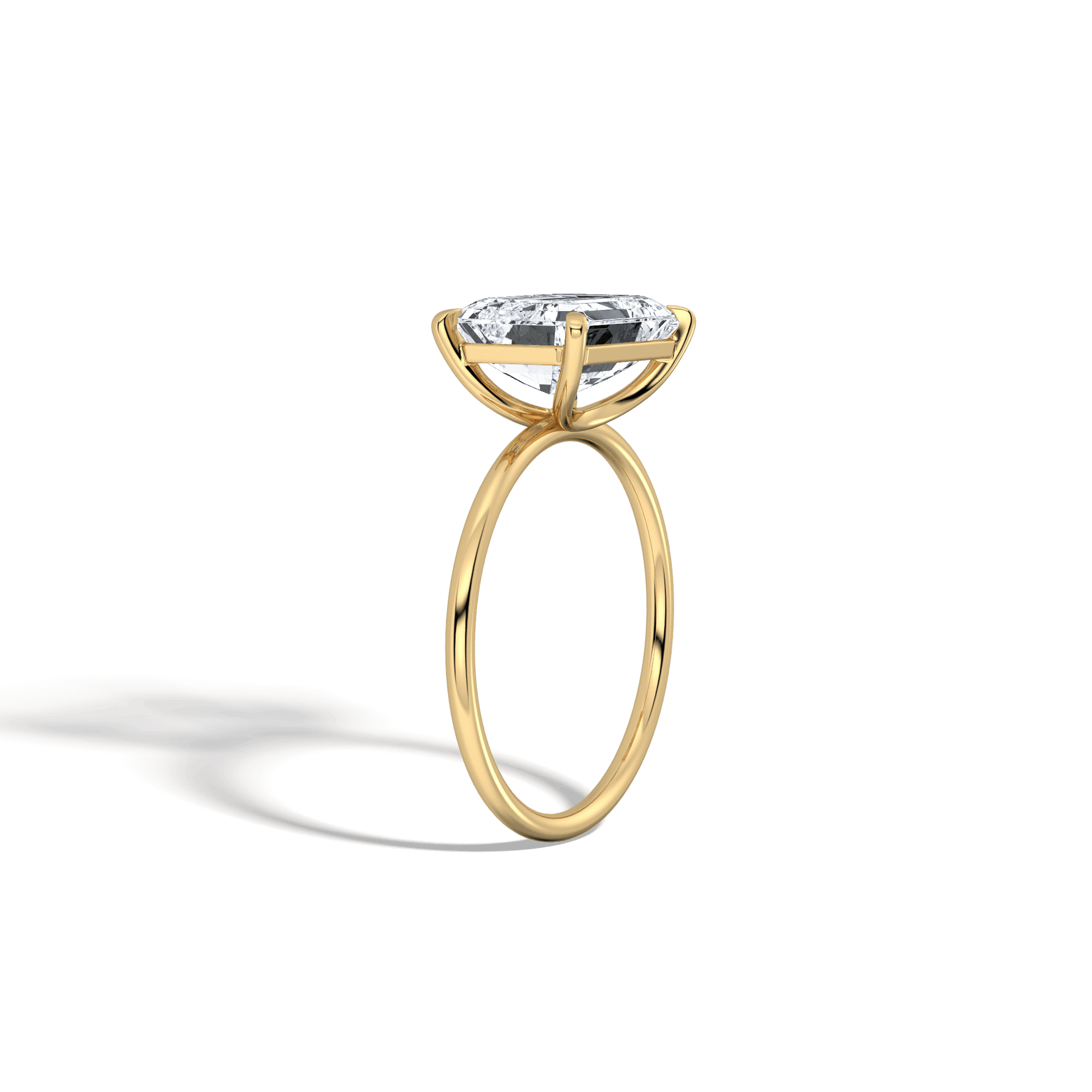 Minimalist Radiant Cut 3CT Lab Diamond Engagement Ring - Rings