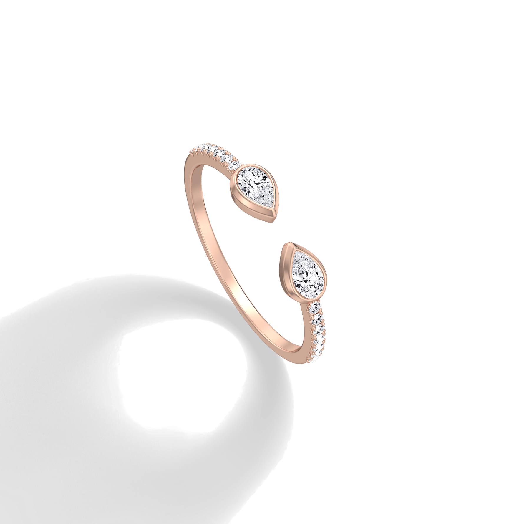0.29CTW Lab Diamond Open Wedding Ring - 