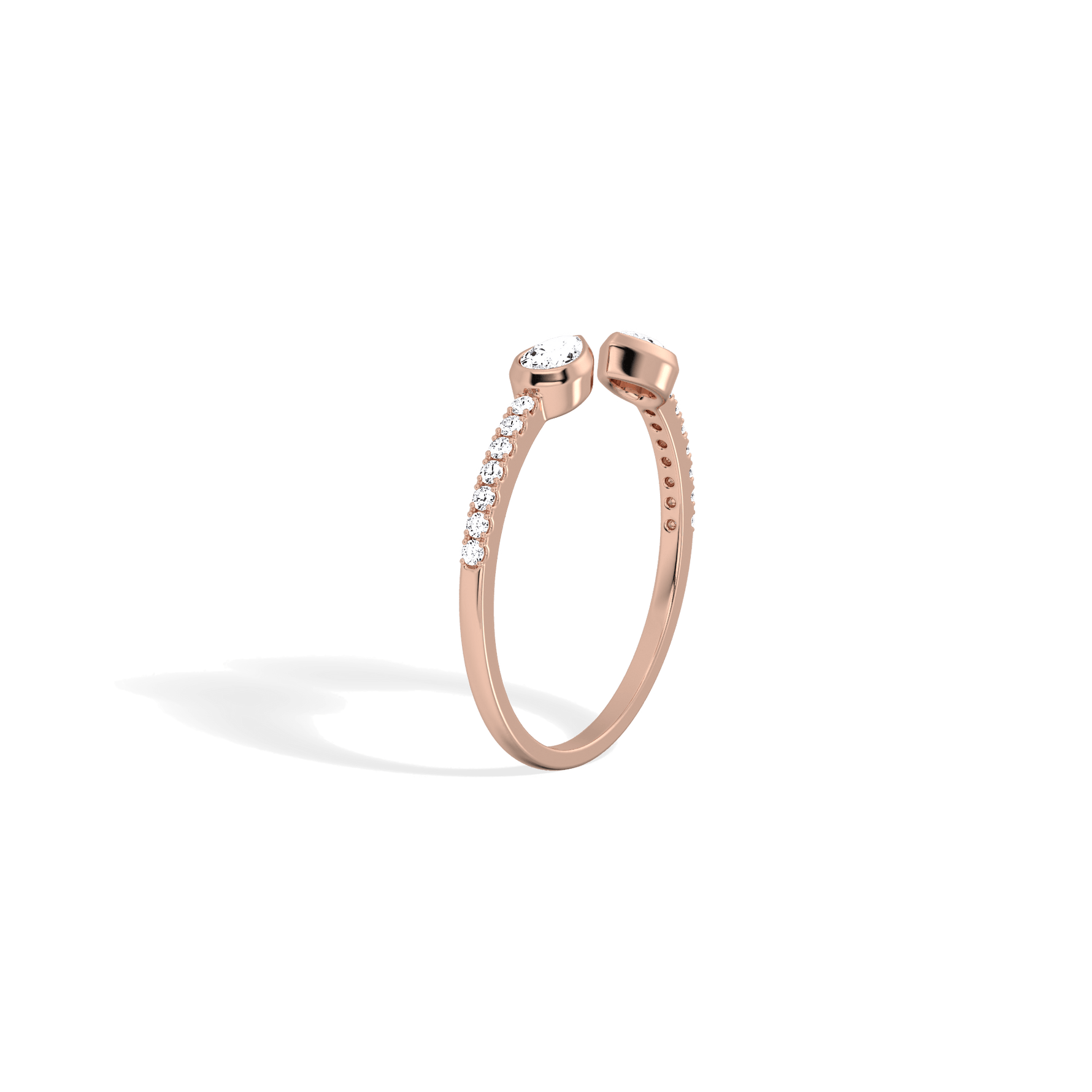 0.29CTW Lab Diamond Open Wedding Ring - 