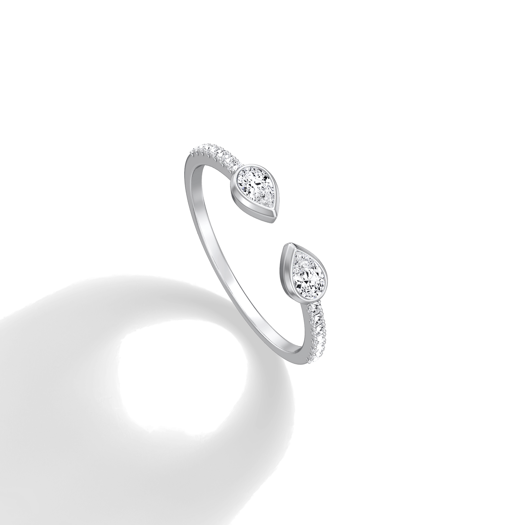 0.29CTW Lab Diamond Open Wedding Ring - 