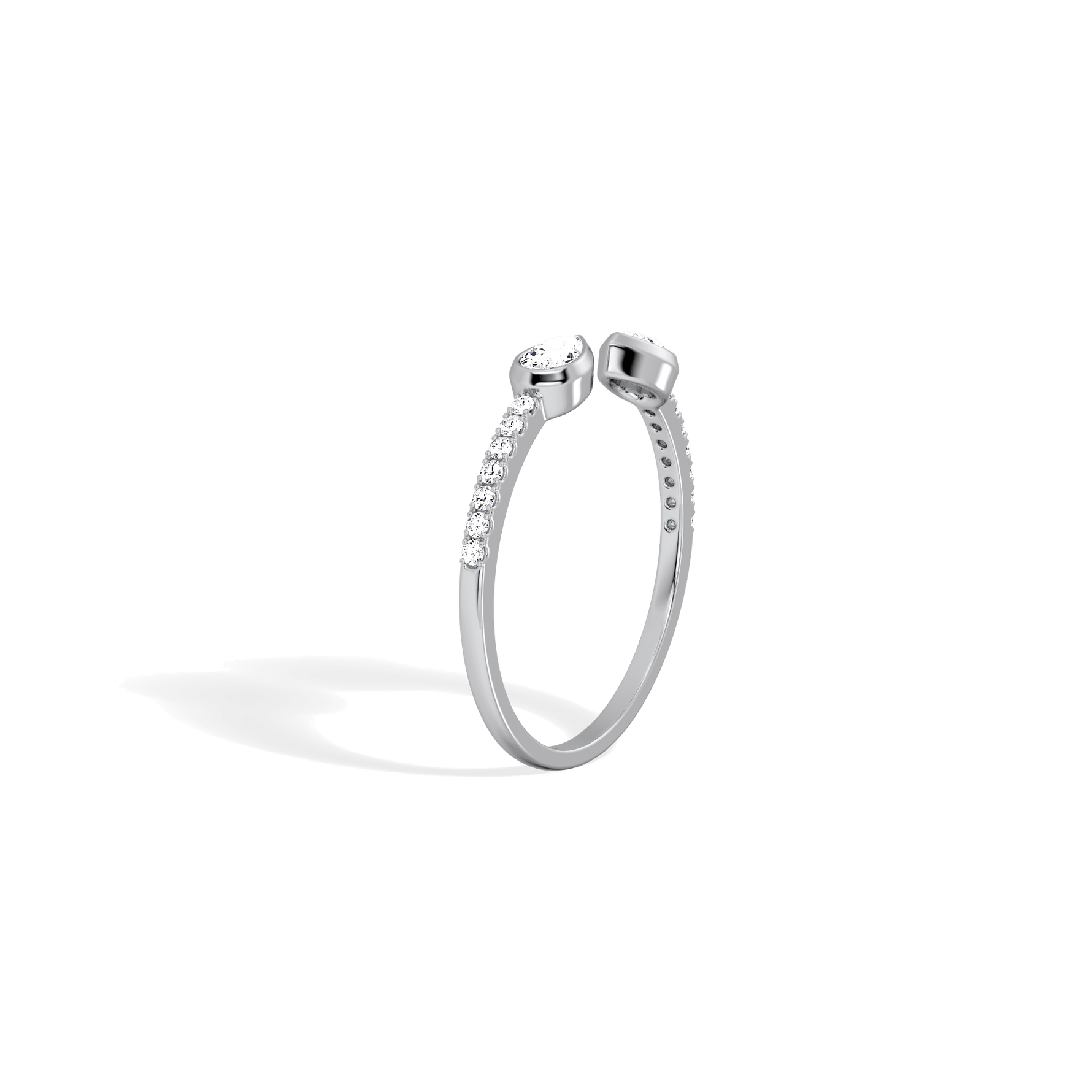 0.29CTW Lab Diamond Open Wedding Ring - 