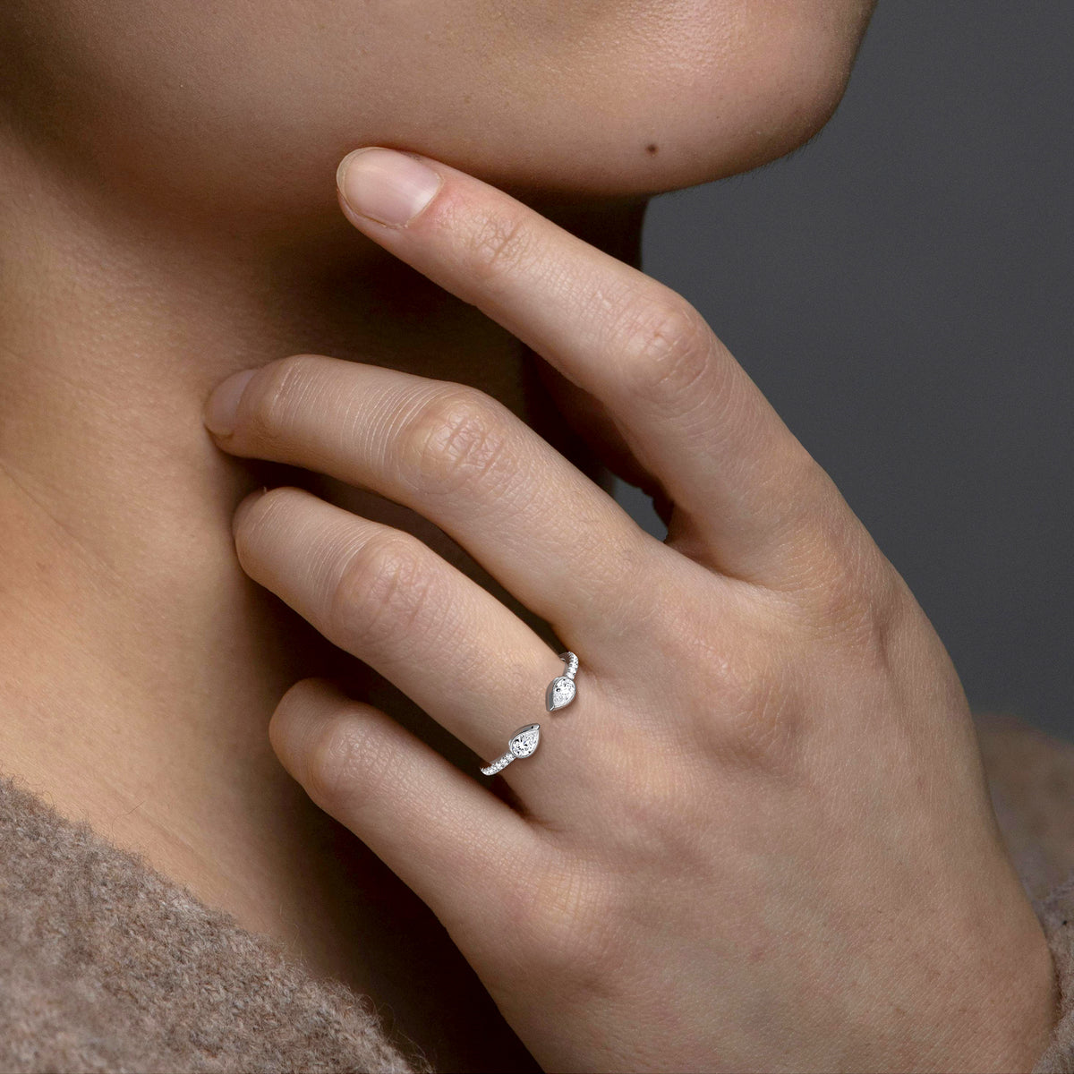 0.29CTW Lab Diamond Open Wedding Ring - 