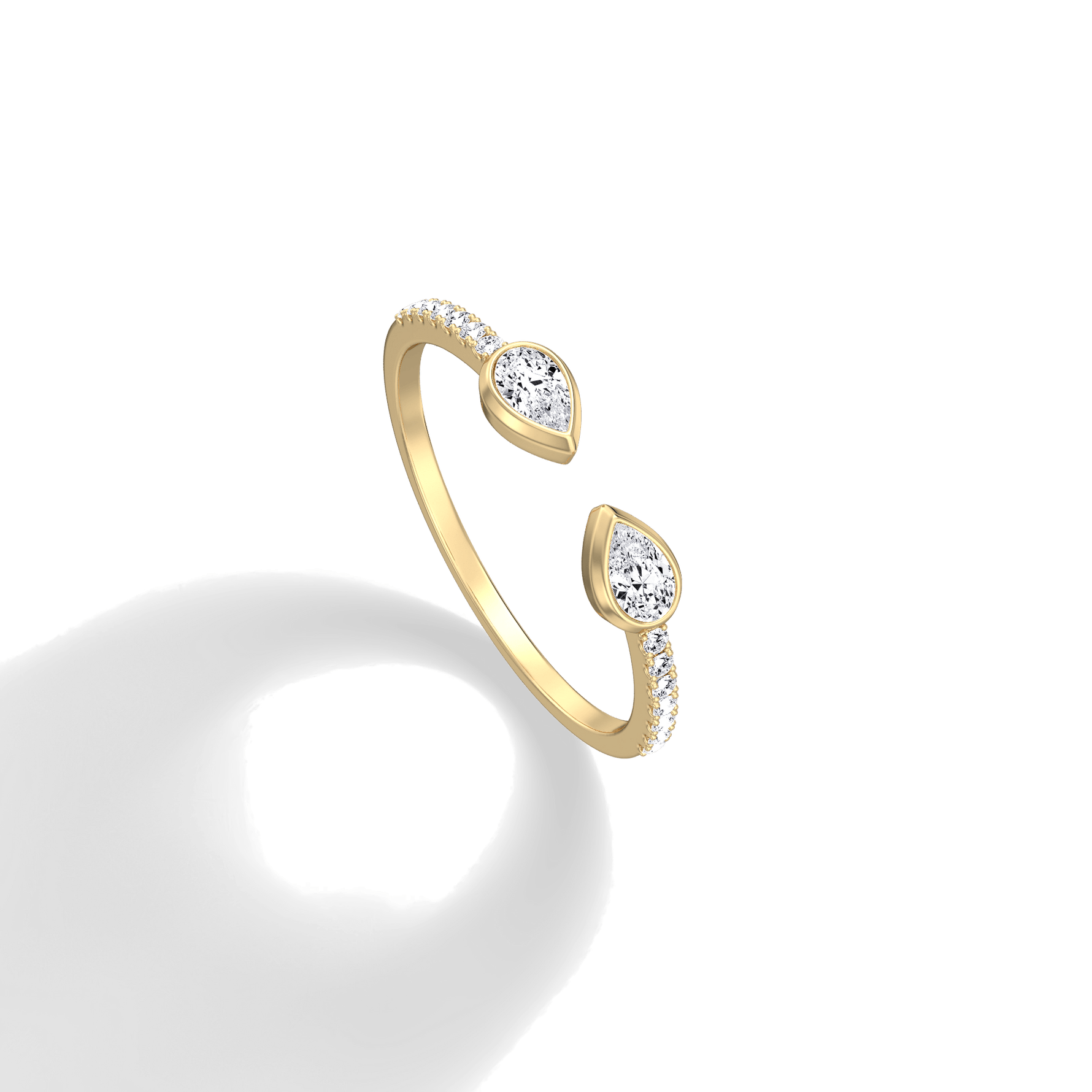 0.29CTW Lab Diamond Open Wedding Ring - 