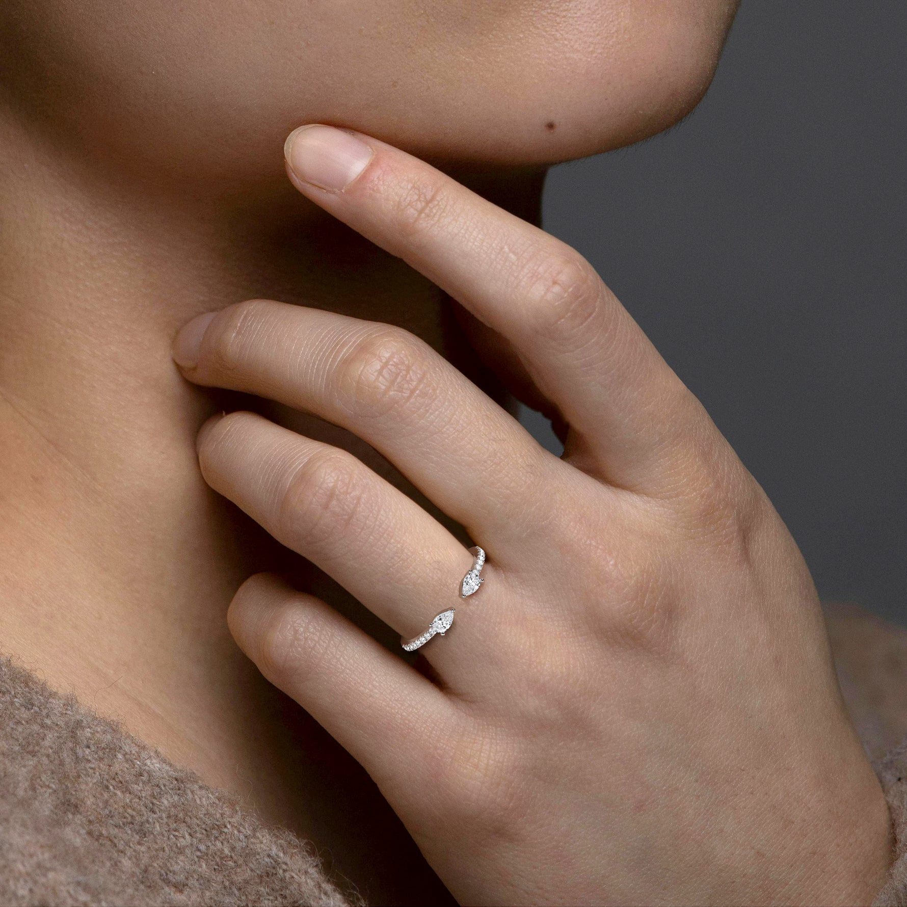 0.31CTW Lab Diamond Open Wedding Ring - 