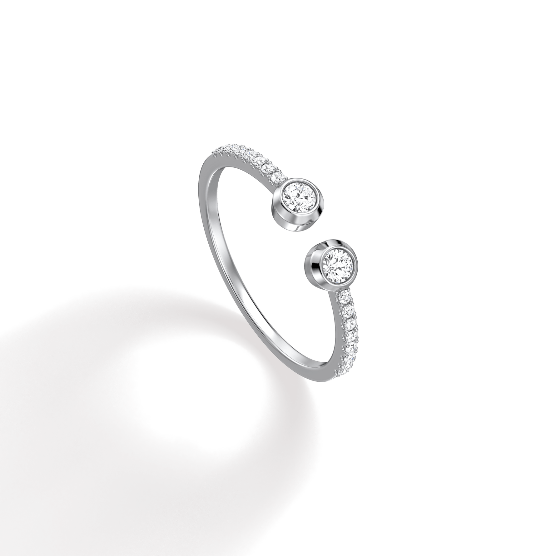 0.25CTW Lab Diamond Open Wedding Band - 