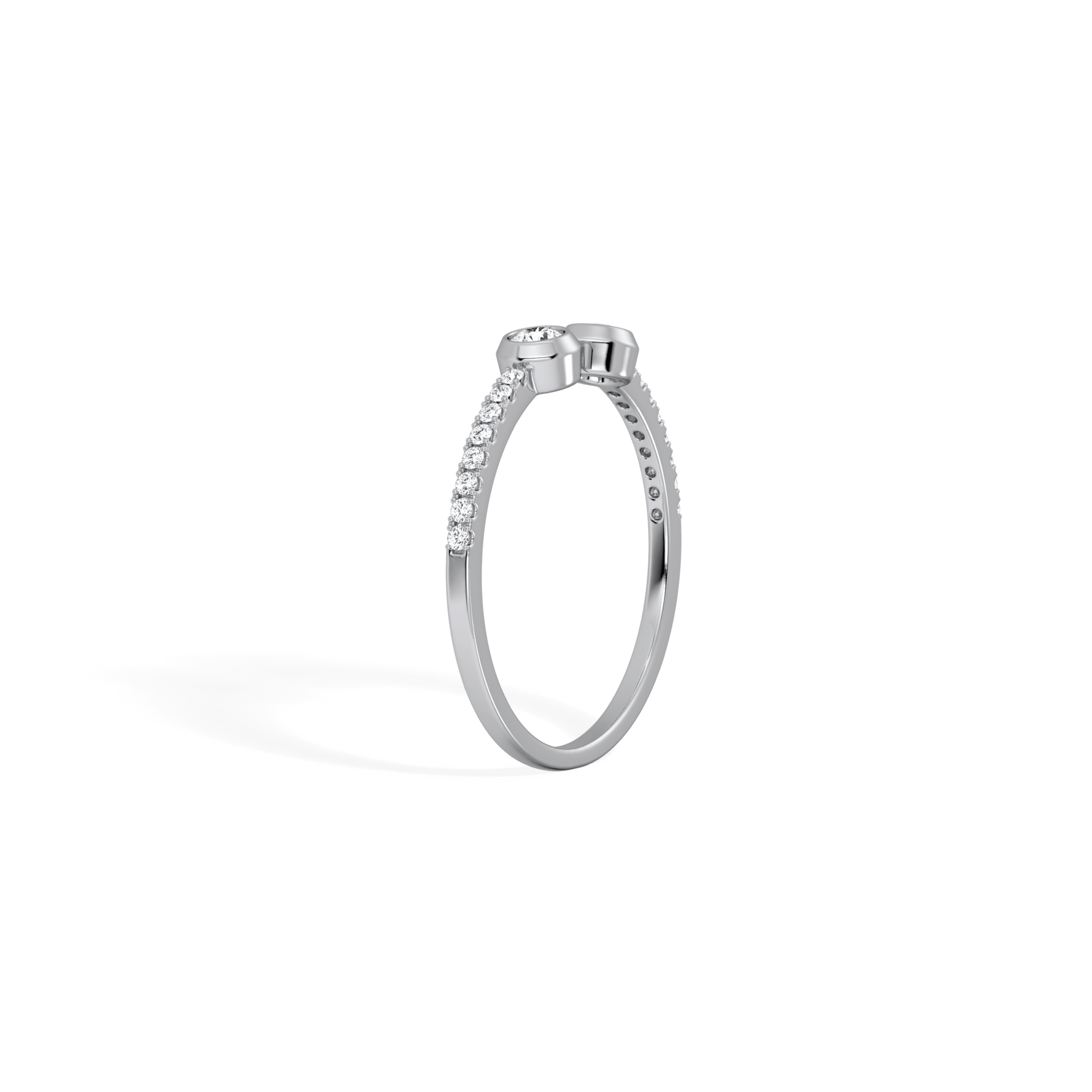 0.25CTW Lab Diamond Open Wedding Band - 