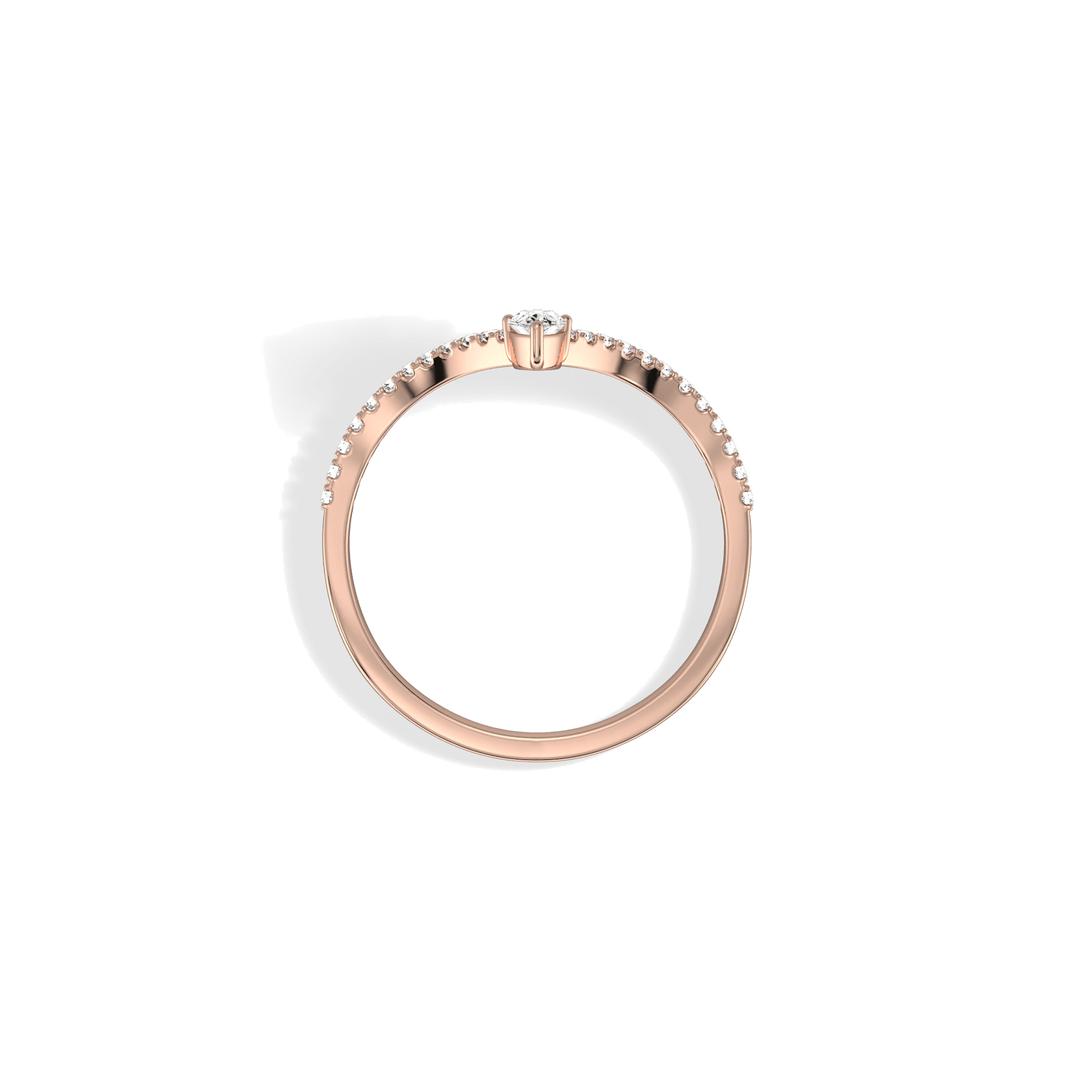 0.26CTW Lab Diamond Chevron Ring - 
