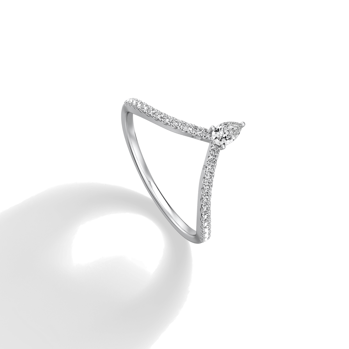 0.26CTW Lab Diamond Chevron Ring - 