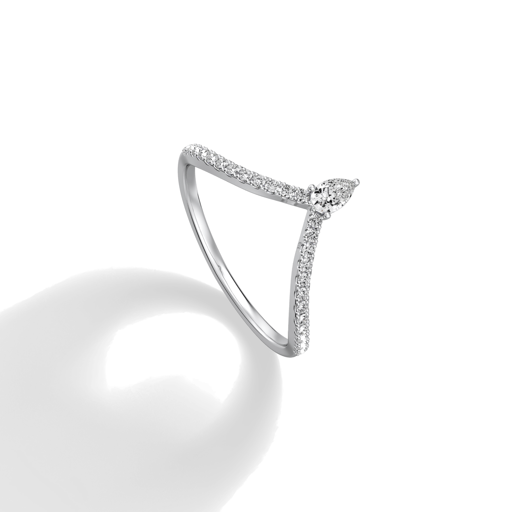 0.26CTW Lab Diamond Chevron Ring - 