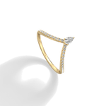 0.26CTW Lab Diamond Chevron Ring - 